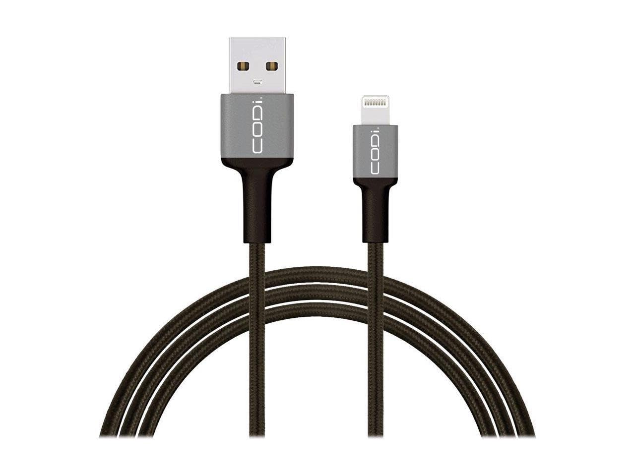 Codi 6 Braided Nylon Usb-A To Lightning (Mfi Certified) Charge & Sync Cable