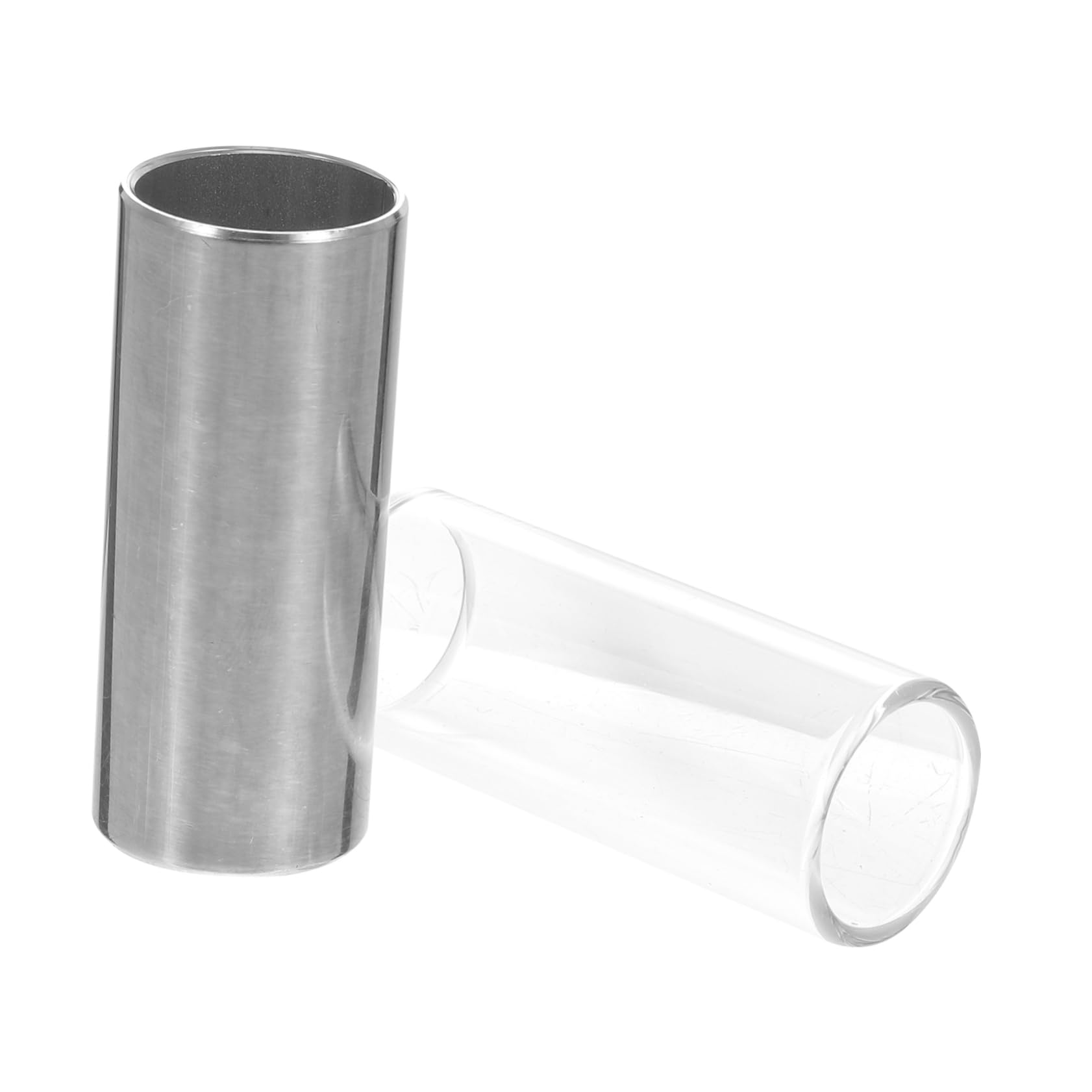 Bestonzon 2Pcs Guitar Slide Bars Stainless Steel Glass Guitar Accessories For Electric Acoustic For Music And Practice Sessions