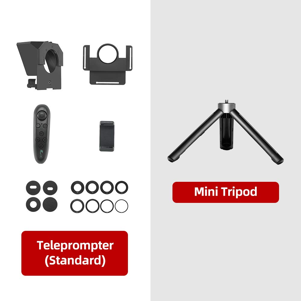 Ambitful Teleprompter Kit Portable Inscriber Mobile Phone Teleprompter Artifact Video With Remote Control For Phone And Dslr Recording (Mini Teleprompter Only)