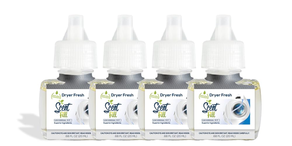 Scent Fill Dryer Fresh Plug In Air Freshener, 4 Scented Oil Refills