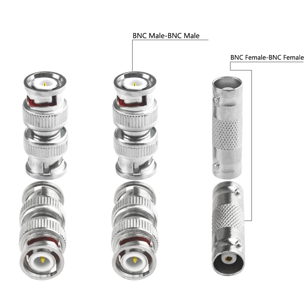 Wmycongcong 30 Pcs Bnc Female To Female Straight Coupler Adapter + Bnc Male To Male Straight Coupler Adapter For Cctv Security C