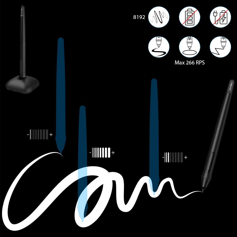 Xppen Deco 01 V2 Graphics Tablet 10X6.25 Inch Drawing Tablet 8192 Levels Pressure Battery-Free Pen With Tilt Function Android/Ch