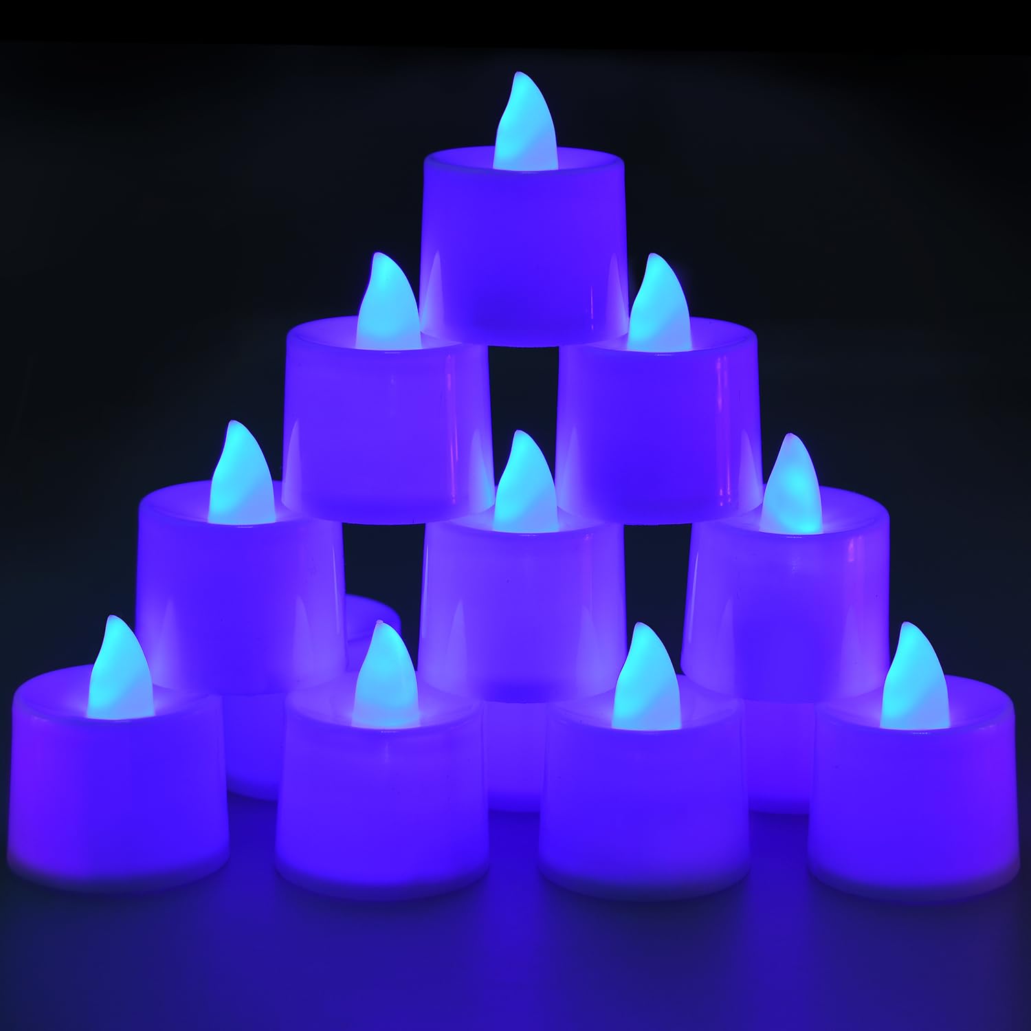 KOABY 25 Pack Flameless Votive Candles, Last 8H+, Blue Light, No Timer No Flickering