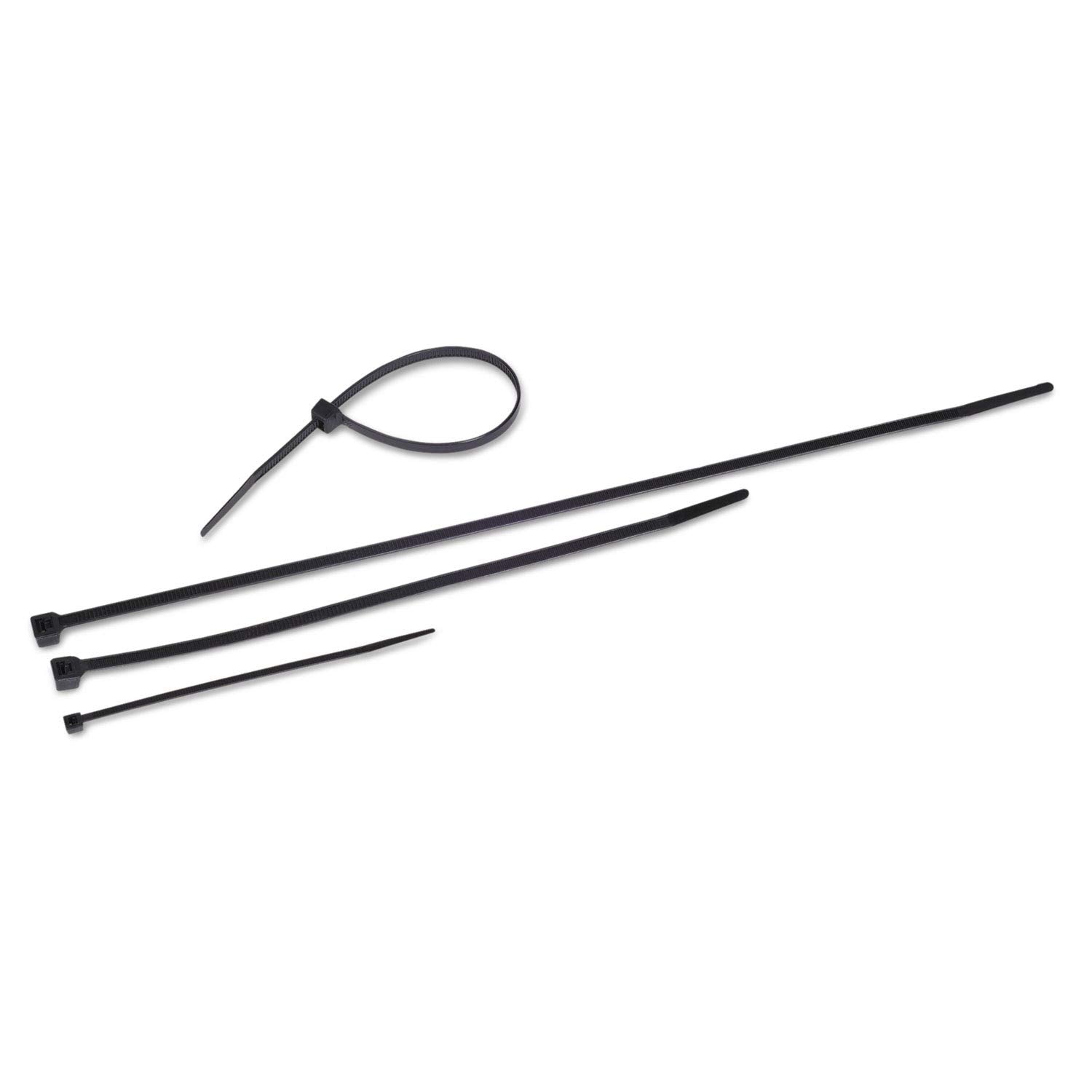 Tatco 18 lb. Nylon Cable Ties, Black, 1000 Pack, Loop Tensile, Nylon (TCO22500)