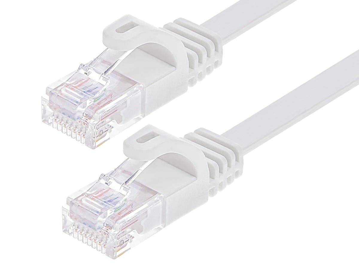 Cat6 Patch Cable Flat Design_7Ft White