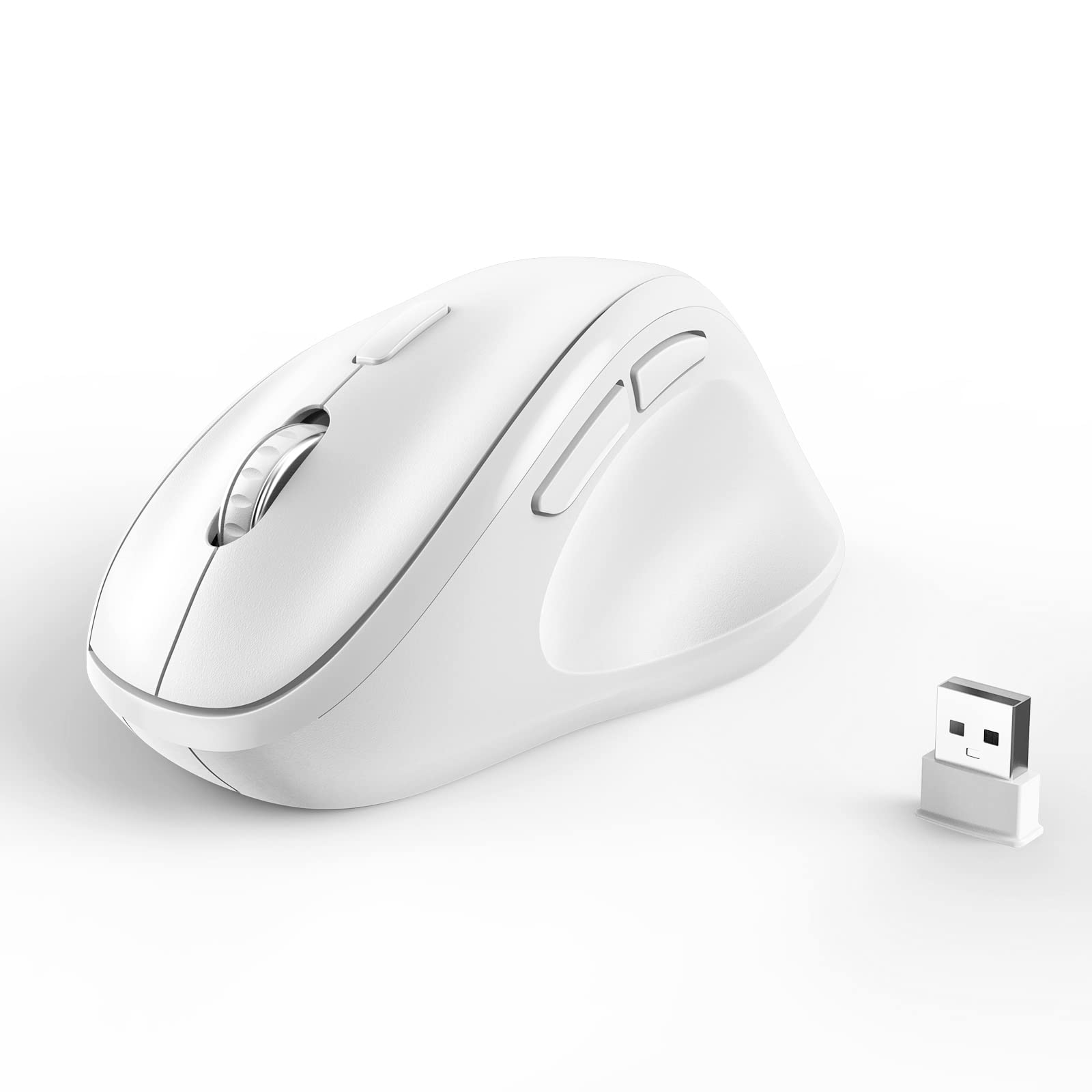 Ergonomic Wireless Mouse With Usb Receiver For Pc Computer, Laptop And Desktop, Vertical Mouse Vertical With Silent Clicks Long 