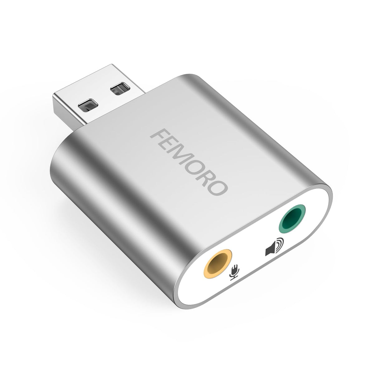 Femoro Usb Sound Card, Usb To Audio Jack Adapter 7.1 Channel External Stereo Sound Card With 3.5Mm Trs Trrs Microphone Headphone For Pc, Laptop, Ps4, Windows, Mac, Linux