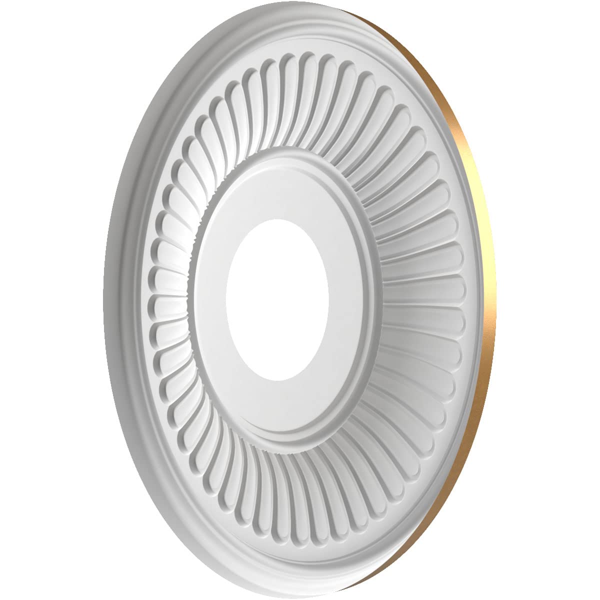 Ekena Millwork Cmp13Bebgl Berkshire Thermoformed Pvc Ceiling Medallion (Fits Canopies Up To 5 3/4), 13Od X 3 1/2Id X 3/4P, Brigh