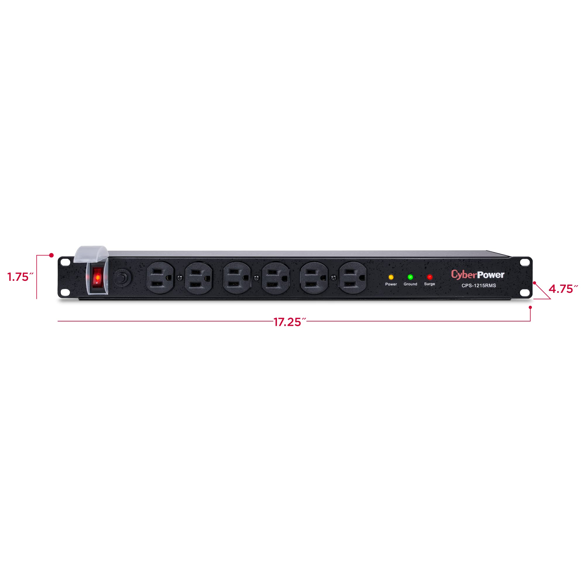 Cyberpower Cps1215Rms Basic Pdu, 120V/15A, 12 Outlets, 15Ft Power Cord, 1U Rackmount
