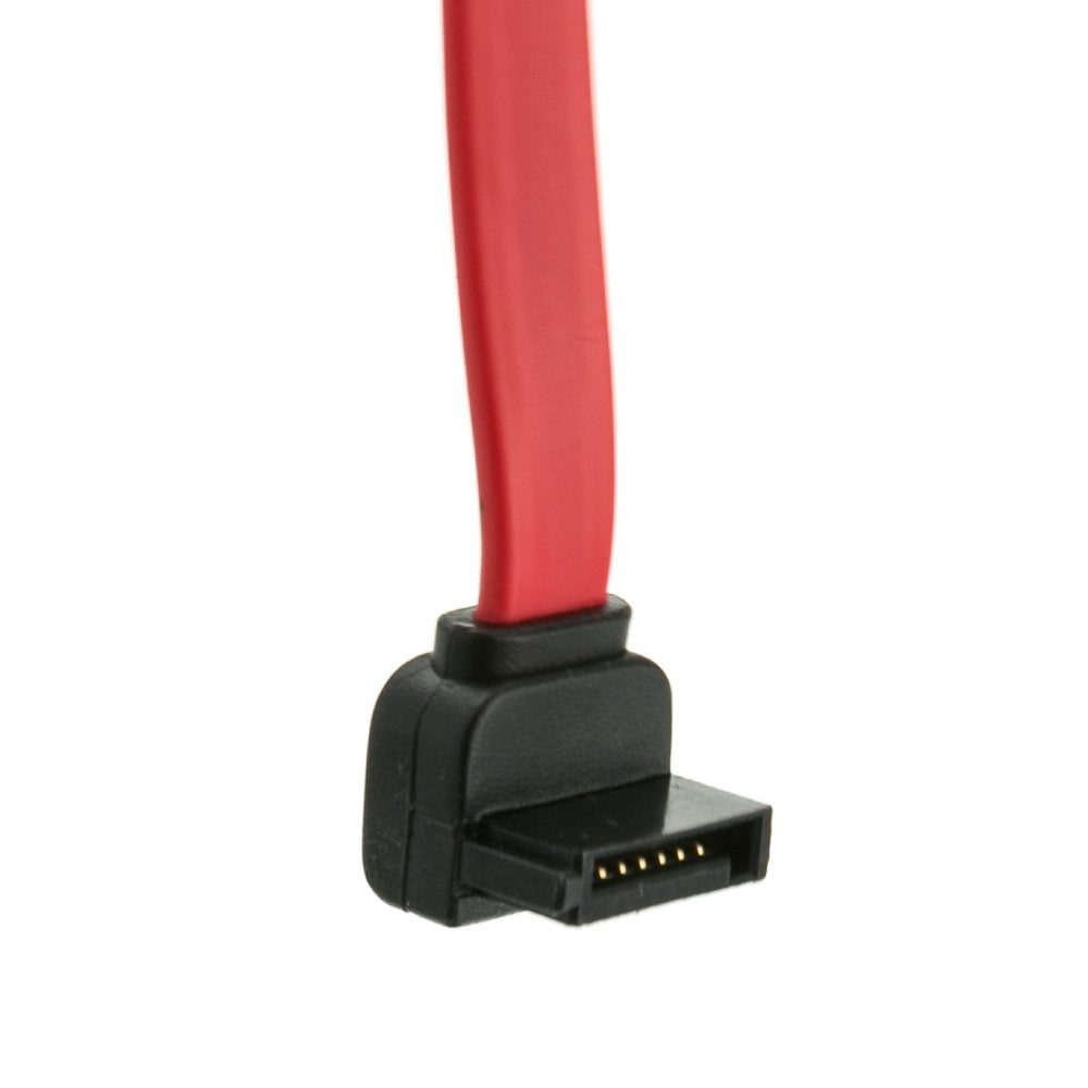 Cablewholesale 1.5 Feet Serial(Ata) Cable, Sata To 90 Degree Right Angle Sata Connector, Single Right Angle Sata Cable, 26 Awg,