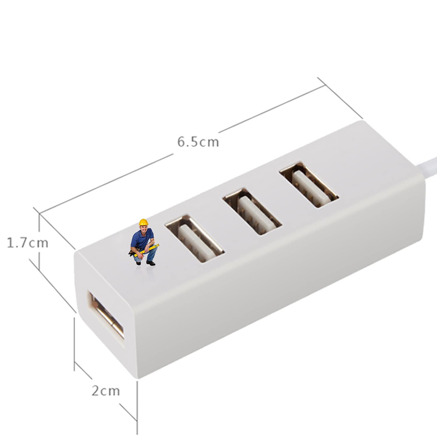 Ayecehi Usb C To Usb Hub 4 Port Usb C Adapter Usb Type C Hub For Usb Type C Devices (White)