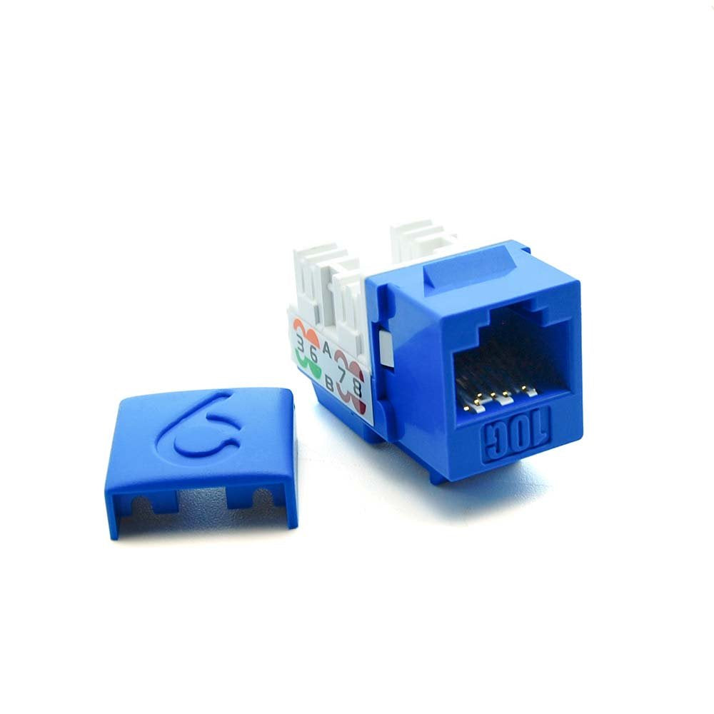 Beszin Cat.6A 10G Rj45 Keystone Jack Blue (5 Pack)