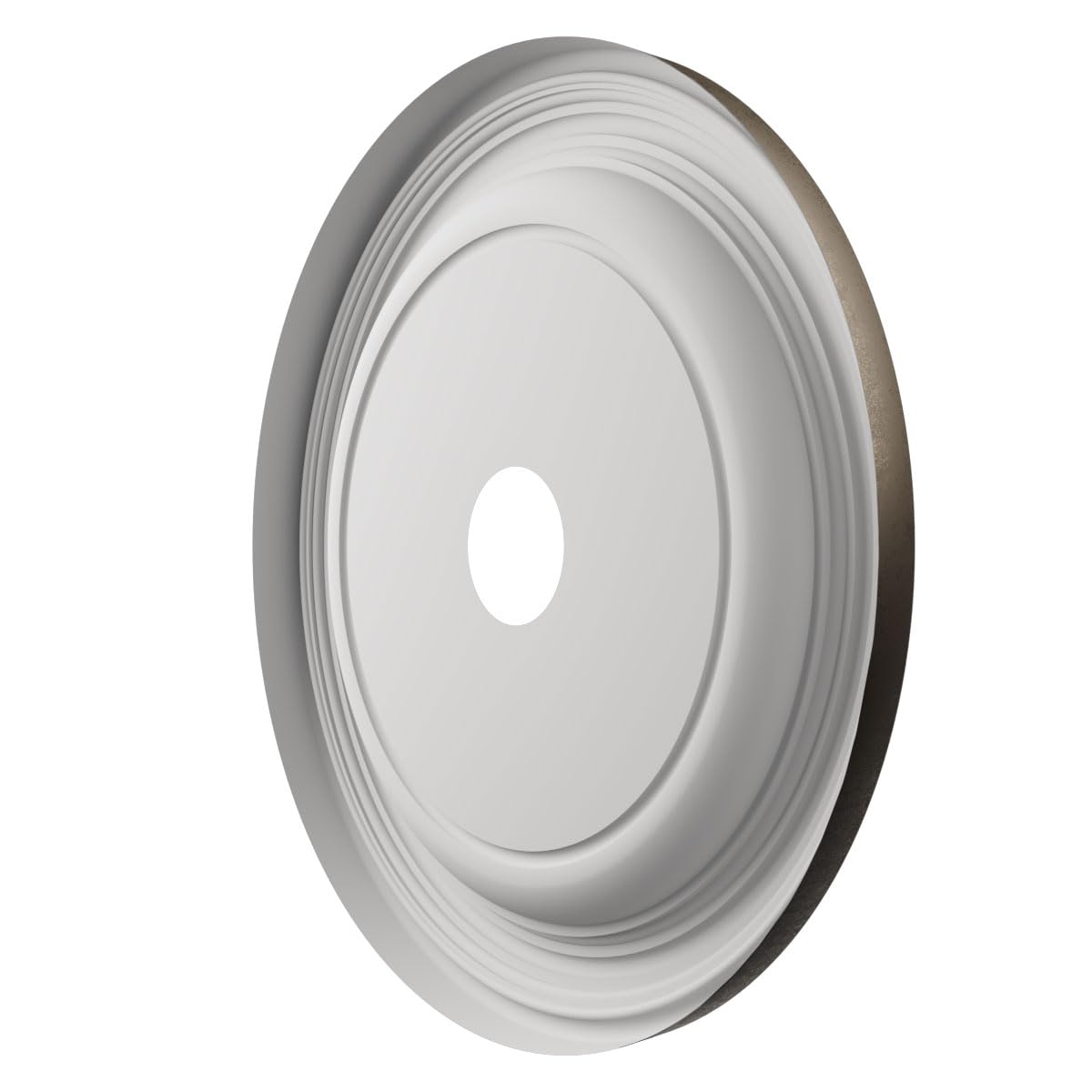 Ekena Millwork 22Od X 3 1/2Id X 1 1/2P Traditional Thermoformed Pvc Ceiling Medallion (Fits Canopies Up To 13 1/2), Metallic Bla