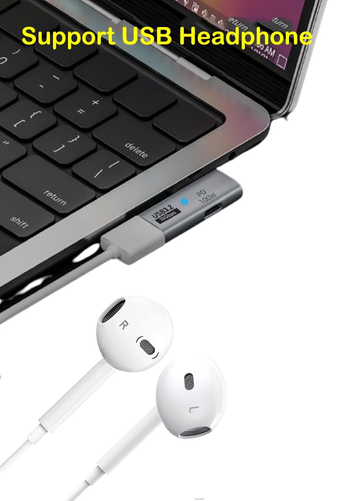 Poihiom 2 In 1 Usb C To Usb 3.2 Otg Splitter Adapter With 100W Charging Port, Thunderbolt 4/3 Otg Converter For Meta Quest 2, Ip