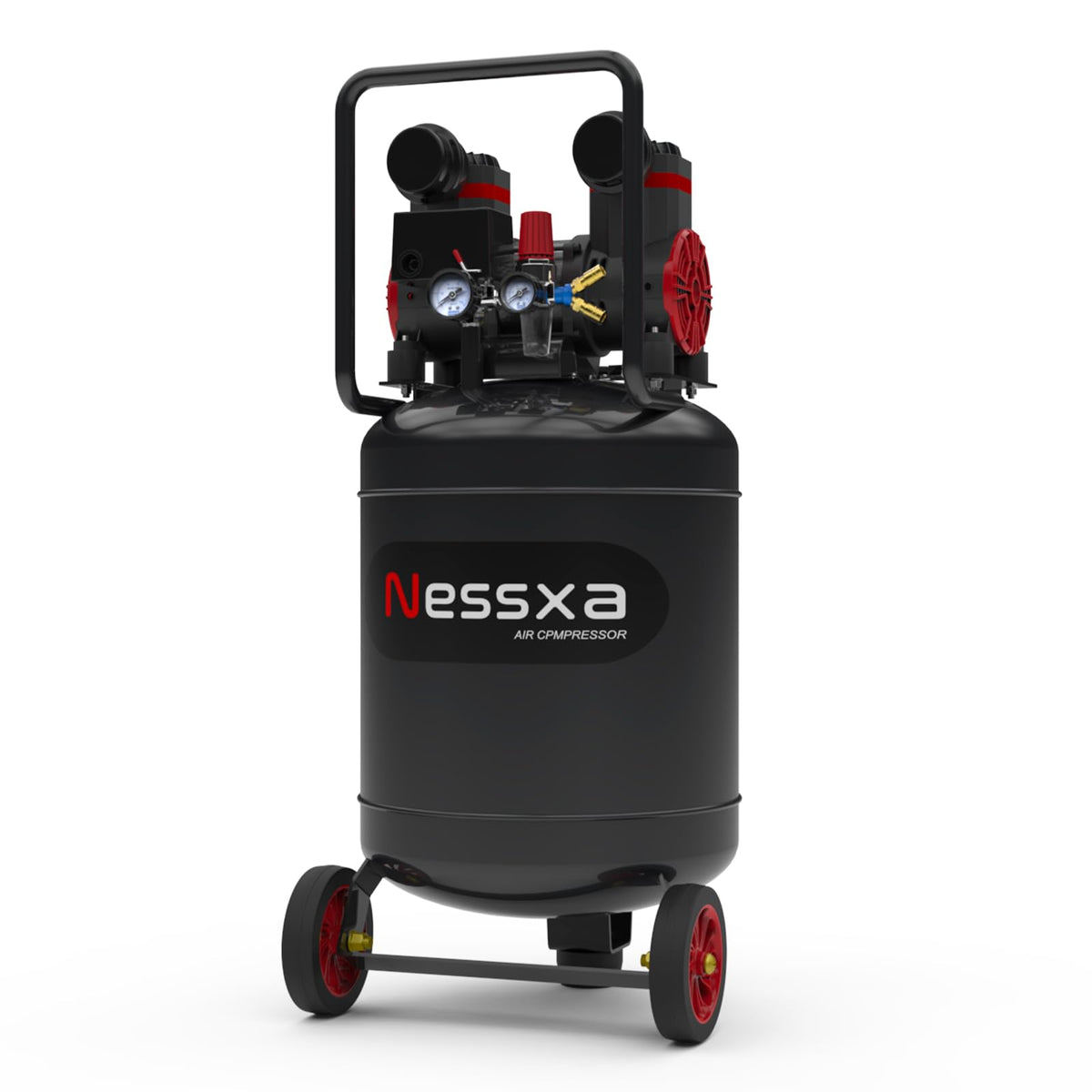 14 Gallon Ultra Quiet Air Compressor With Two Quick Couplers, 2Hp 8.75 Cfm, Max 115 Psi Pressure Oil Free Air Compressor Tank, 7