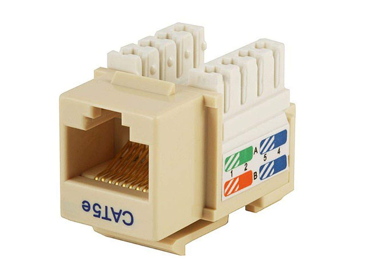 Monoprice Cat5E Punch Down Keystone Jack   For 22 24Awg Solid Wire, Beige
