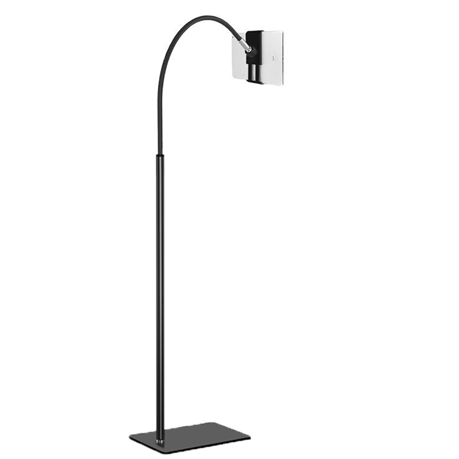 Creatop Tablet Floor Stand With Flexible Gooseneck And Stable Base, Tablet Stand Adjustable 360 Degree Roating Floor Stand For I