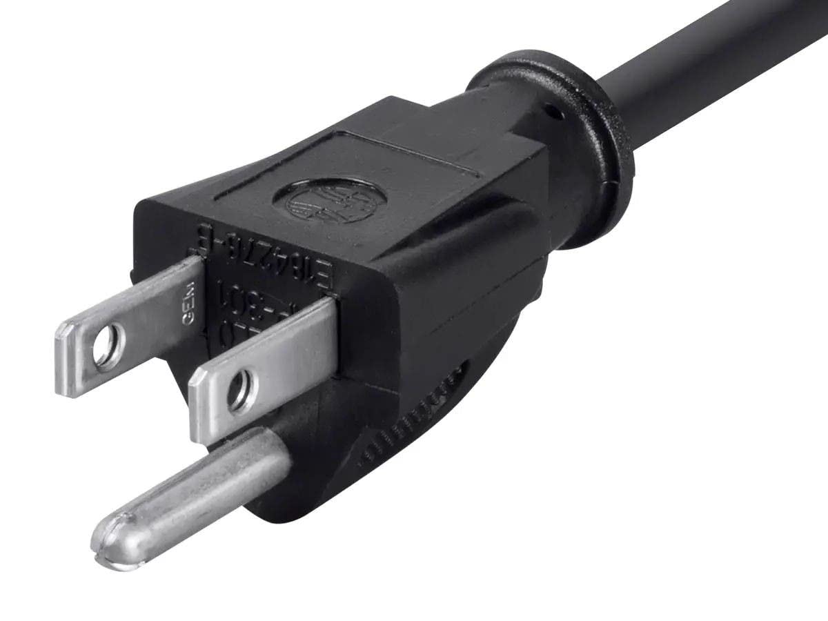 Monoprice 3 Prong Extension Cord   3 Feet   Black (6 Pack) Nema 5 15P To Nema 5 15R, 16Awg, 13A