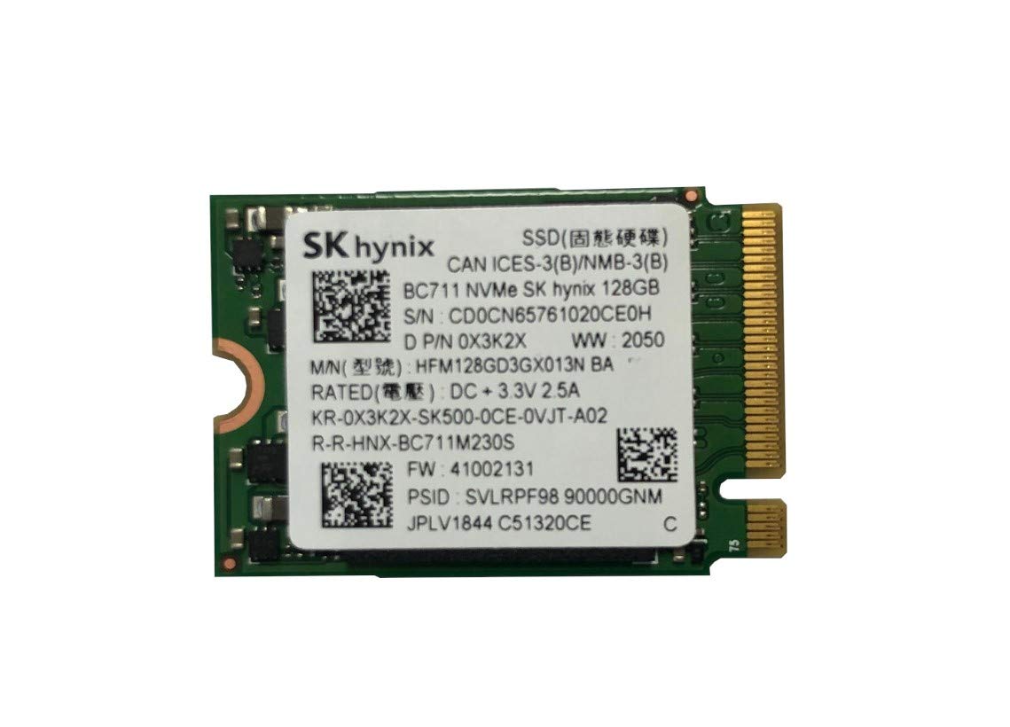Sk Hynix Bc711 128Gb Pcie Nvme M.2 2230 Gen 3 X 4 Ssd, 0X3K2X, Hfm128Gd3Gx013N, Oem Package
