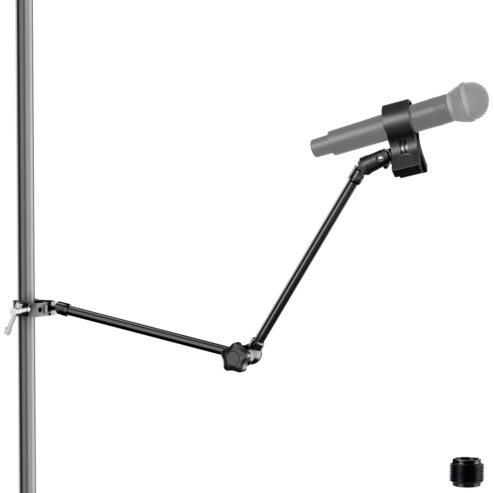 Mippko Microphone Stand Holder,21.5  Long Flexible Adjustable Magic Arm Super Crab Clamp Mic Clip 3/8 -16 to 5/8 -27 Adapter Mou