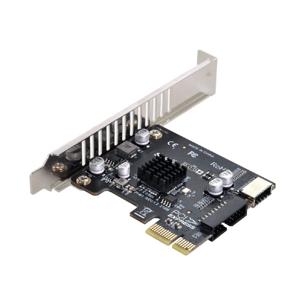 cablecc 5Gbps Type E USB 3.1 Front Panel Socket & USB 2.0 to PCI E 1X Express Card VL805 Adapter for Motherboard