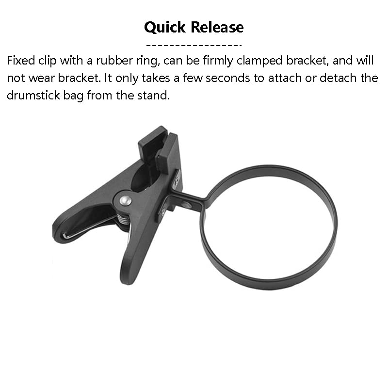 Drumstick Holder Large Capacity Oxford Cloth Drumstick Bag Quick Release Fixing Clip