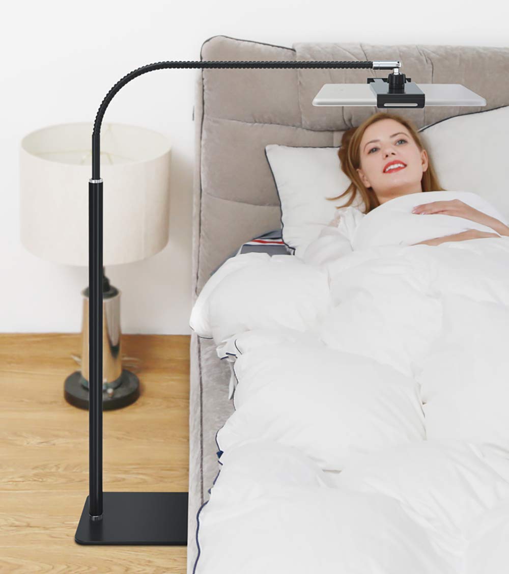 Creatop Tablet Floor Stand With Flexible Gooseneck And Stable Aluminum Base Suitable For 3.5    - 10.6    Smart Phone & Tablet B