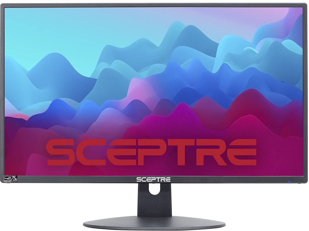 Sceptre 20 inch LED Monitor 1600 x 900 HD+ 75Hz HDMI VGA Build-in Speakers, 99% sRGB Wall Mount Ready Black 2021 (E205W-16003RTT