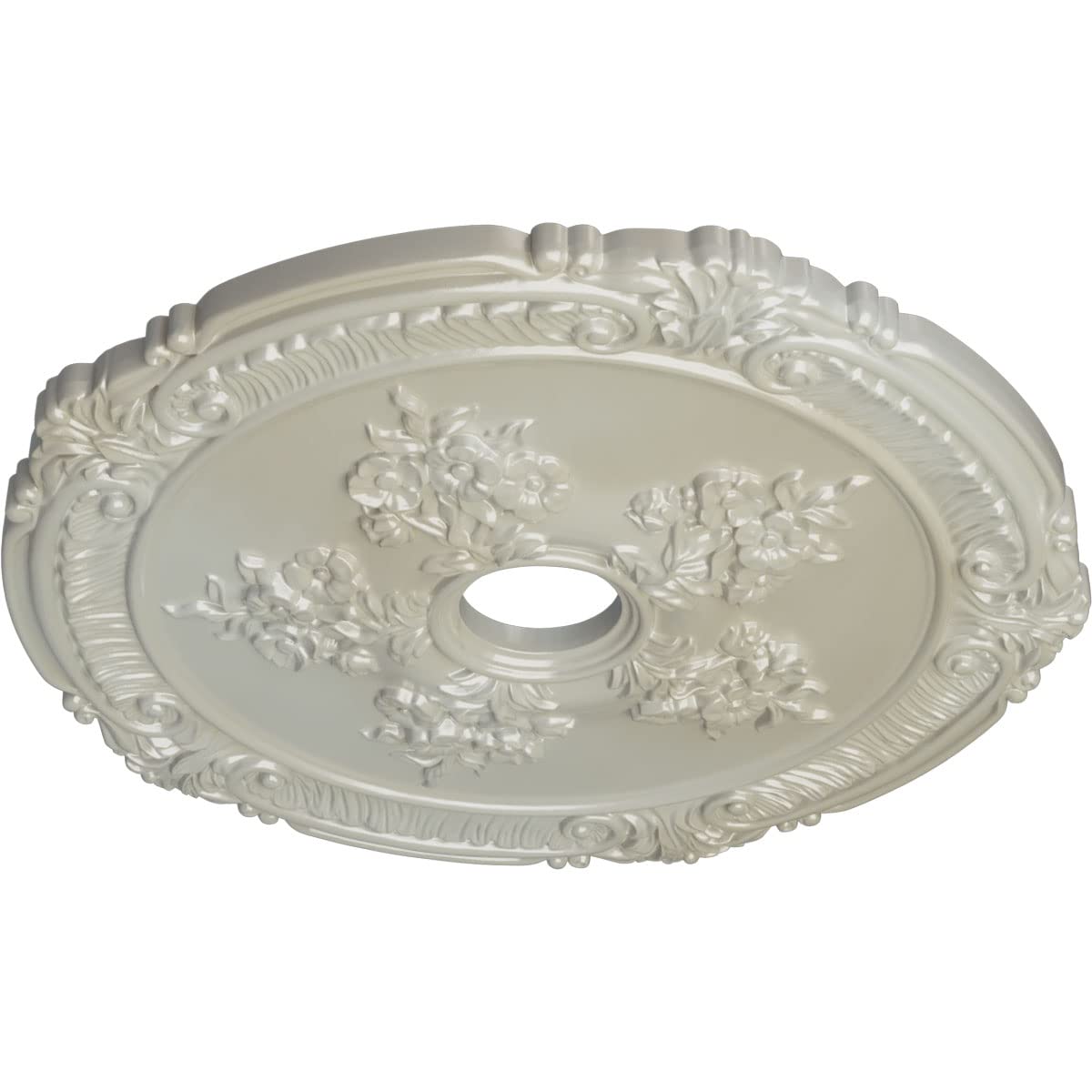 Ekena Millwork Cm26Atfbs Attica With Rose Ceiling Medallion, 26''Od X 3 3/4''Id X 1 1/2''P, Hand Painted Flash Blue