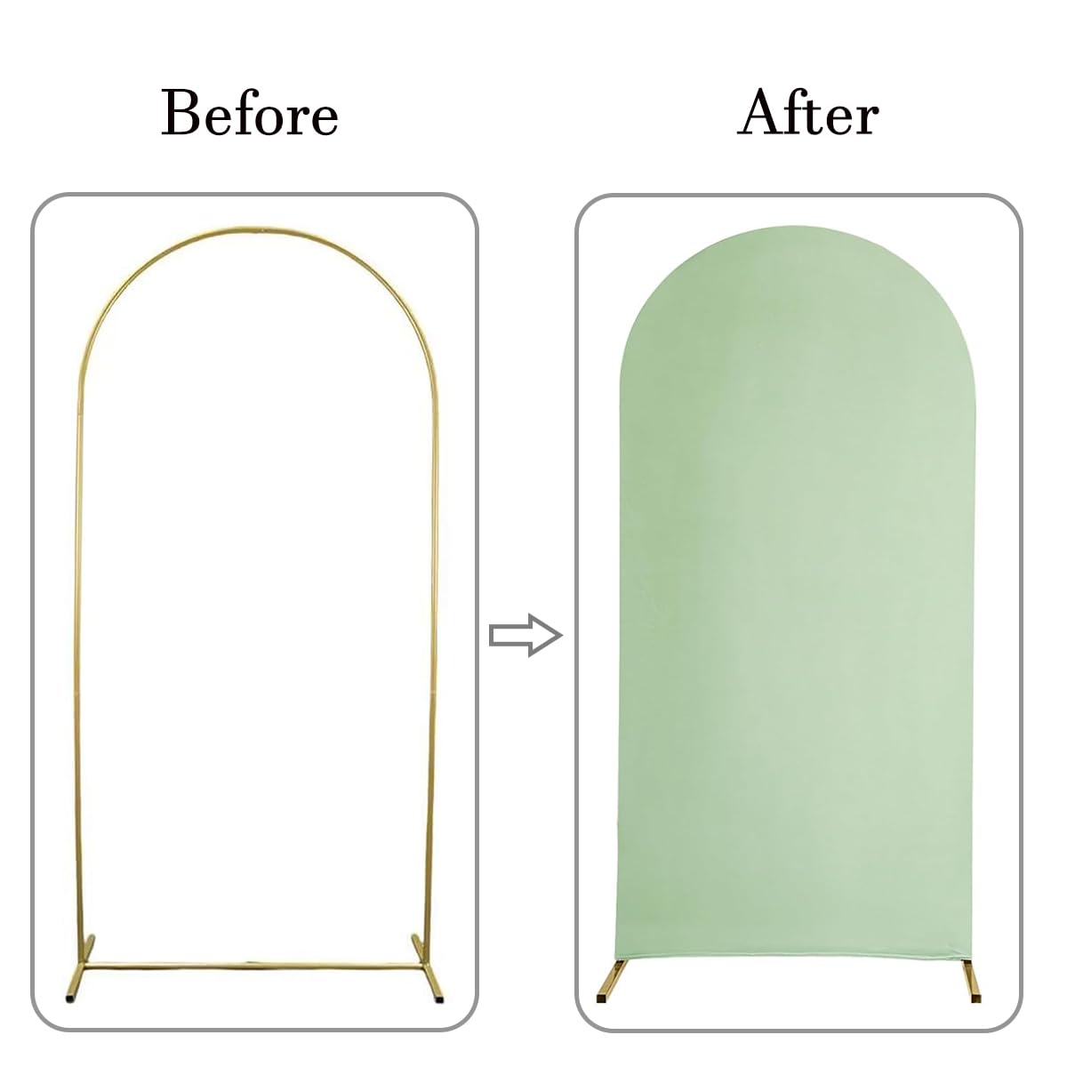 Jkdmjf 6Ft Sage Green Arch Backdrop Cover Spandex Fitted Arch Backdrop Stand Cover For Wedding Reception Birthday Party Baby Sho