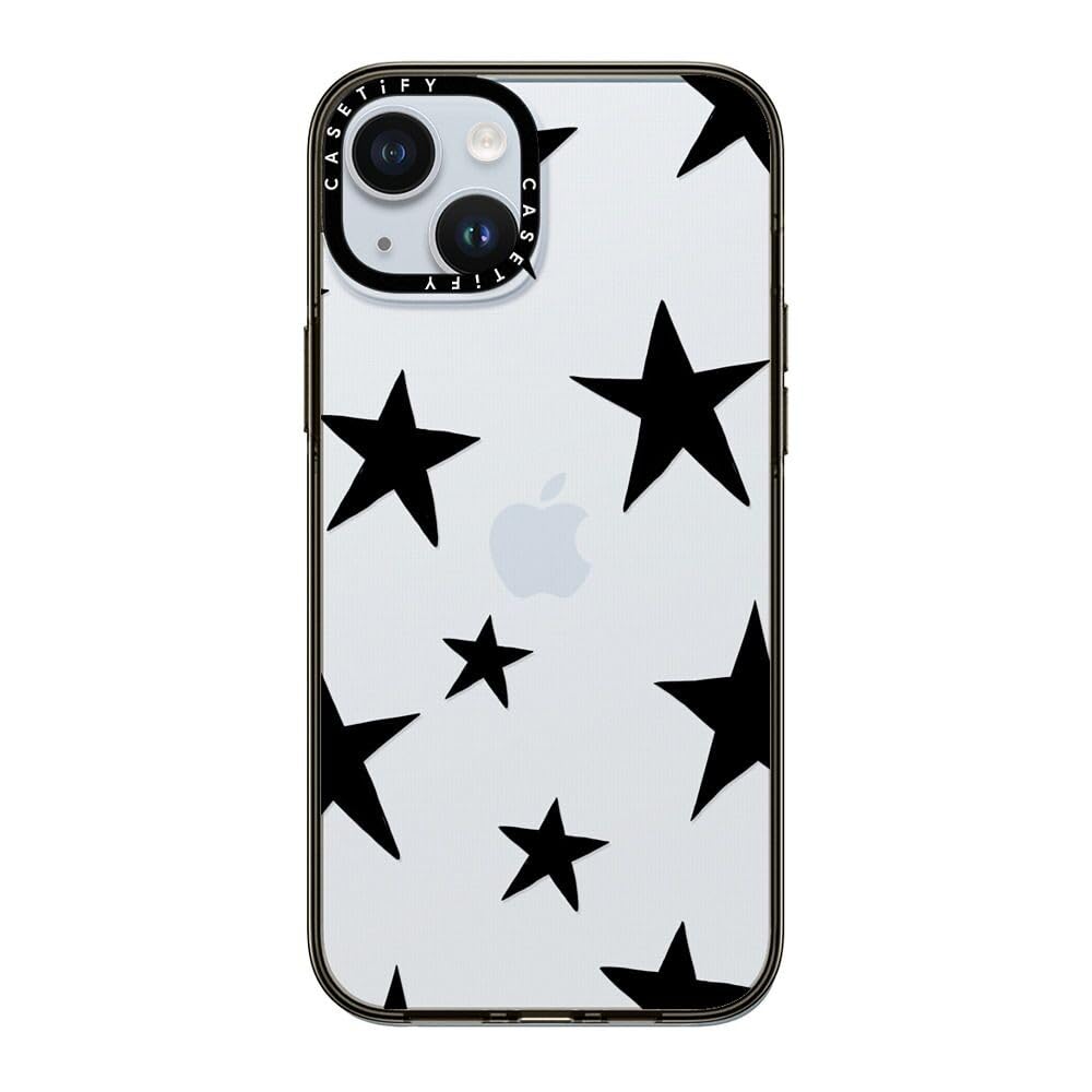 Casetify Compact Case For Iphone 15 Plus [2X Military Grade Drop Tested / 4Ft Drop Protection]   Stars Black   Clear Black
