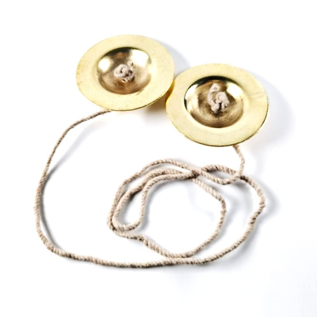 Yoshiva Traditional Hand Cymbal Manjeera For Mandir/Home Arti & Bhajan | Religious Musical Instrument (Brass, 3 Inches)