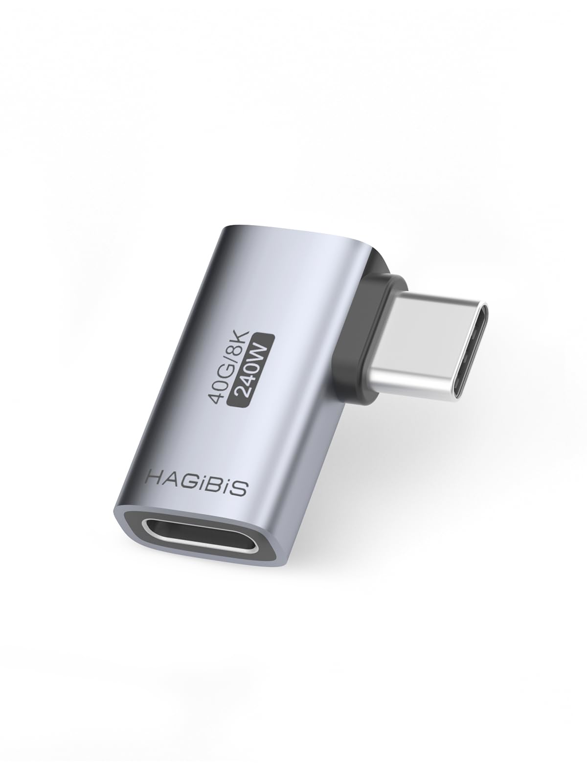 Hagibis 240W 40Gbps 8K Usb C Adapter, Usb C Male To Usb C Female Adapter, Usb4 Connecter For Thunderbolt 4/3, Rog Ally, Steam Deck, Switch, Dock, Mac, Tablet, Iphone 16 15 Pro Max (Side L Type)
