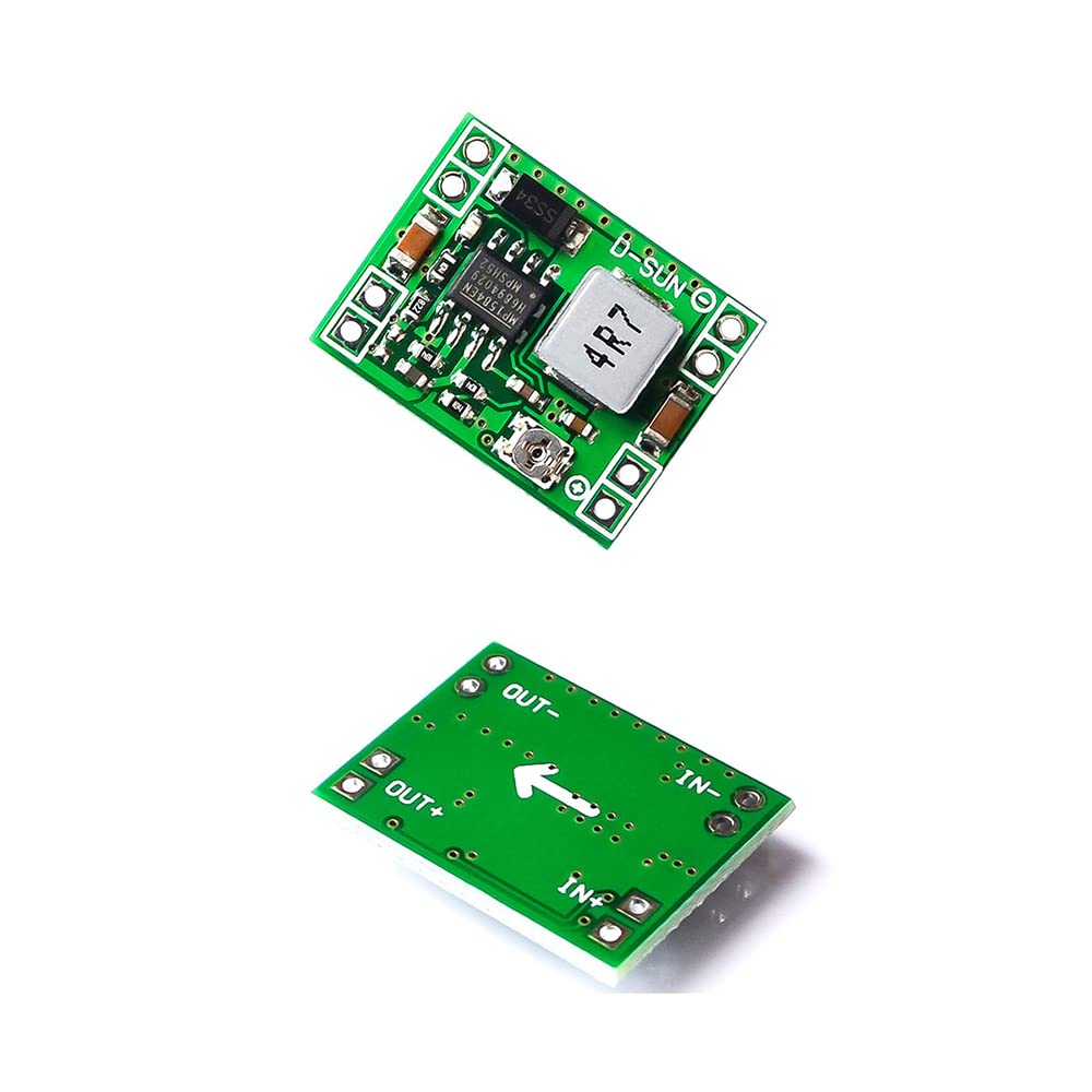 Generic Mini Mp1584En Dc Dc Buck Converter Adjustable Power Supply Module 24V To 12V 9V 5V 3.3V (5 Pack)   Green   Micro Usb Con