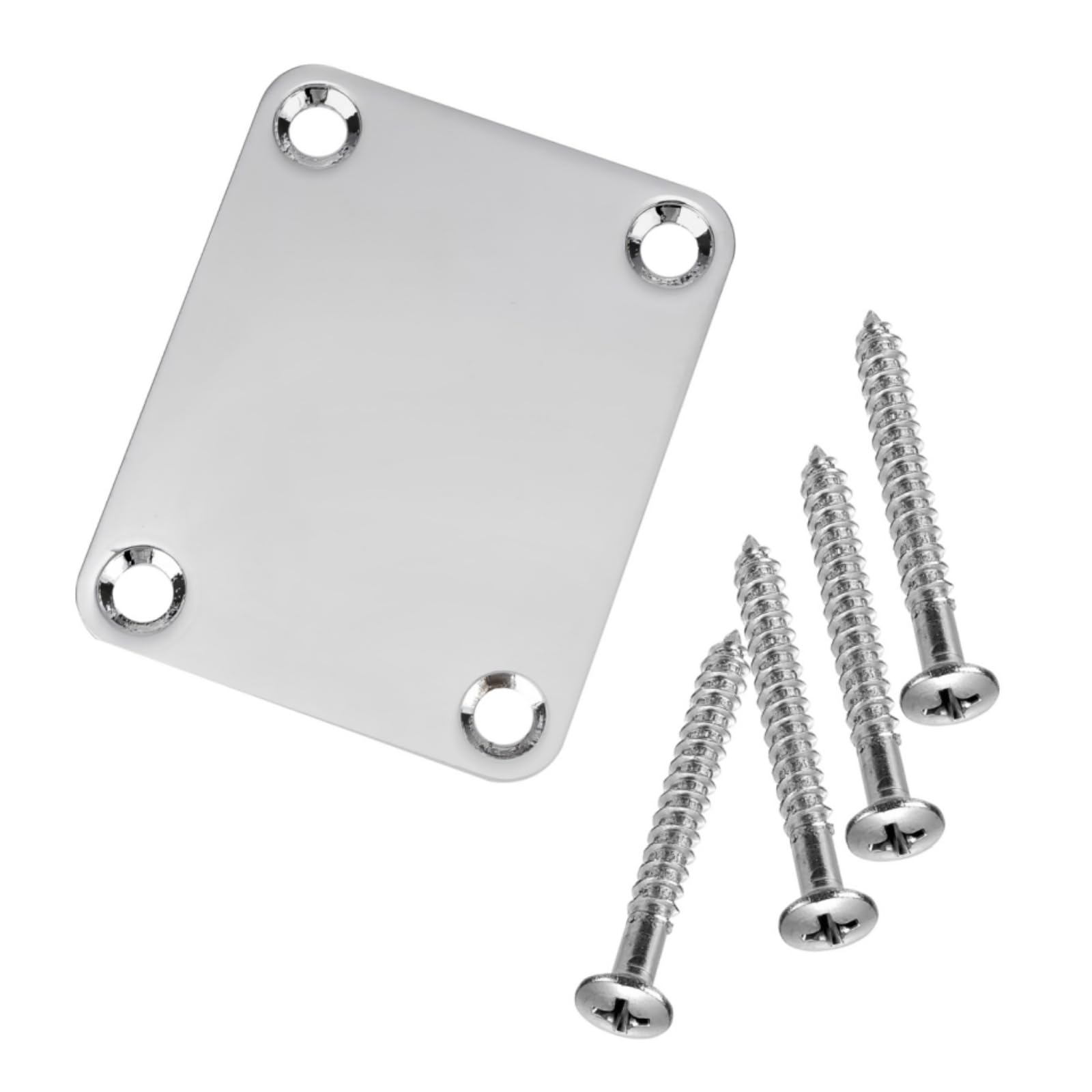 Swhmc Chrome Neck Plate for Electric Guitar with 1 Plastic Mat 4 Mounting Screws,Silver