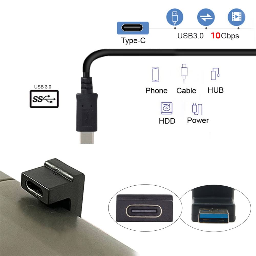 Cablecc Usb-C Type C Female Back Angled Opposite U Shape To Usb 3.0 A Male Data Adapter For Laptop Desktop