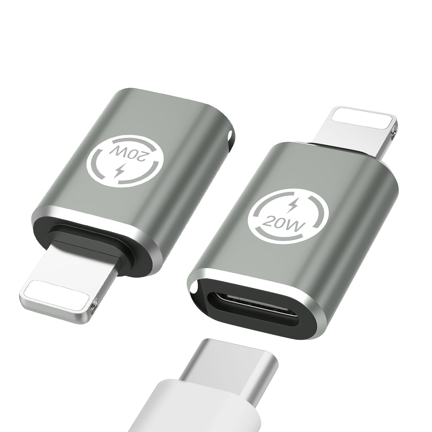 MoKo USB C to Lightning Adapter   2 Pack USB C Female to Lightning Male Adapter Supports 20W PD Fast Charging Data Transfer for iPhone 14/13/12/11/XS/XR/SE, iPad/iPod/AirPods, Not for Headphones/OTG
