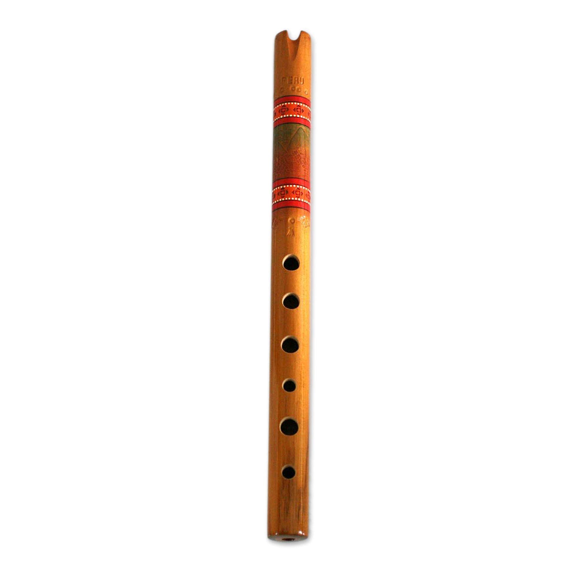 Novica Handcrafted Wood Andean Quena Flute With Carrying Case, Peace Flute'