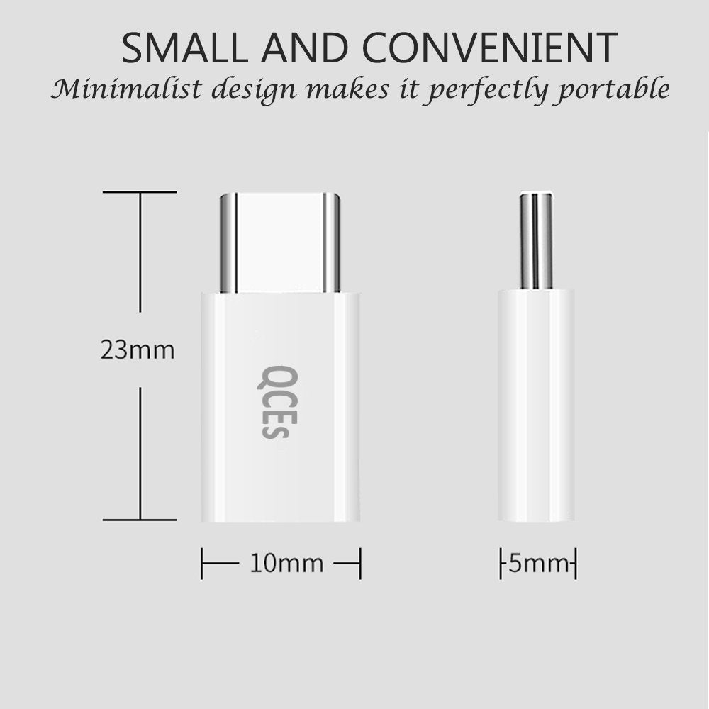 Qces Micro Usb To Usb C Adapter 4Pack, Micro Usb Female To Usb-C Male Otg Adapter Fast Charging Compatible With Iphone 15 Pro Pl