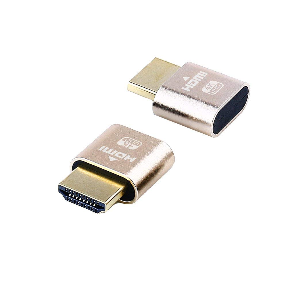 Dtech Hdmi Dummy Plug 4K Display Emulator Compatible With Windows Mac Osx Linux Support 4Kx2K 2160P 1080P For Computer Desktop (