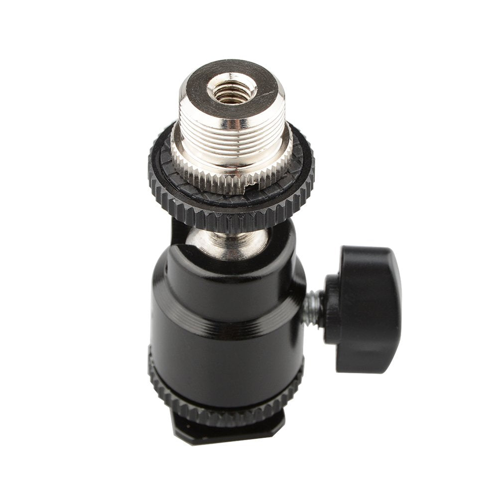 Camvate 5/8'' 27 Camera Accessory Mount To Cold Shoe With Mini Ball Head For Microphone Stand   1188