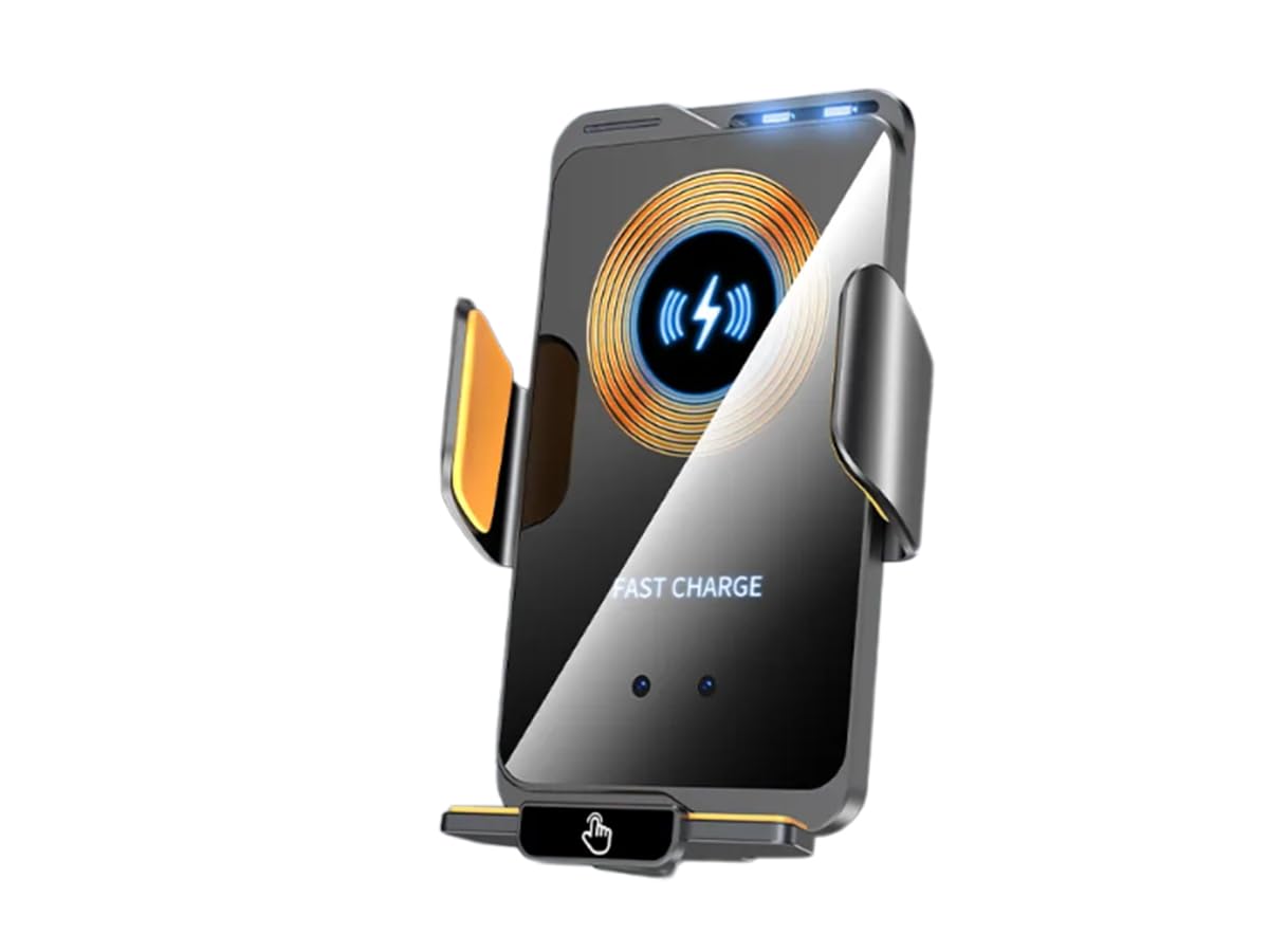Ryaacphi Wireless Car Charger & Phone Mount - 15W Auto-Clamping Air Vent Holder for iPhone 16/15/14, Samsung Galaxy S24/S23/S22,