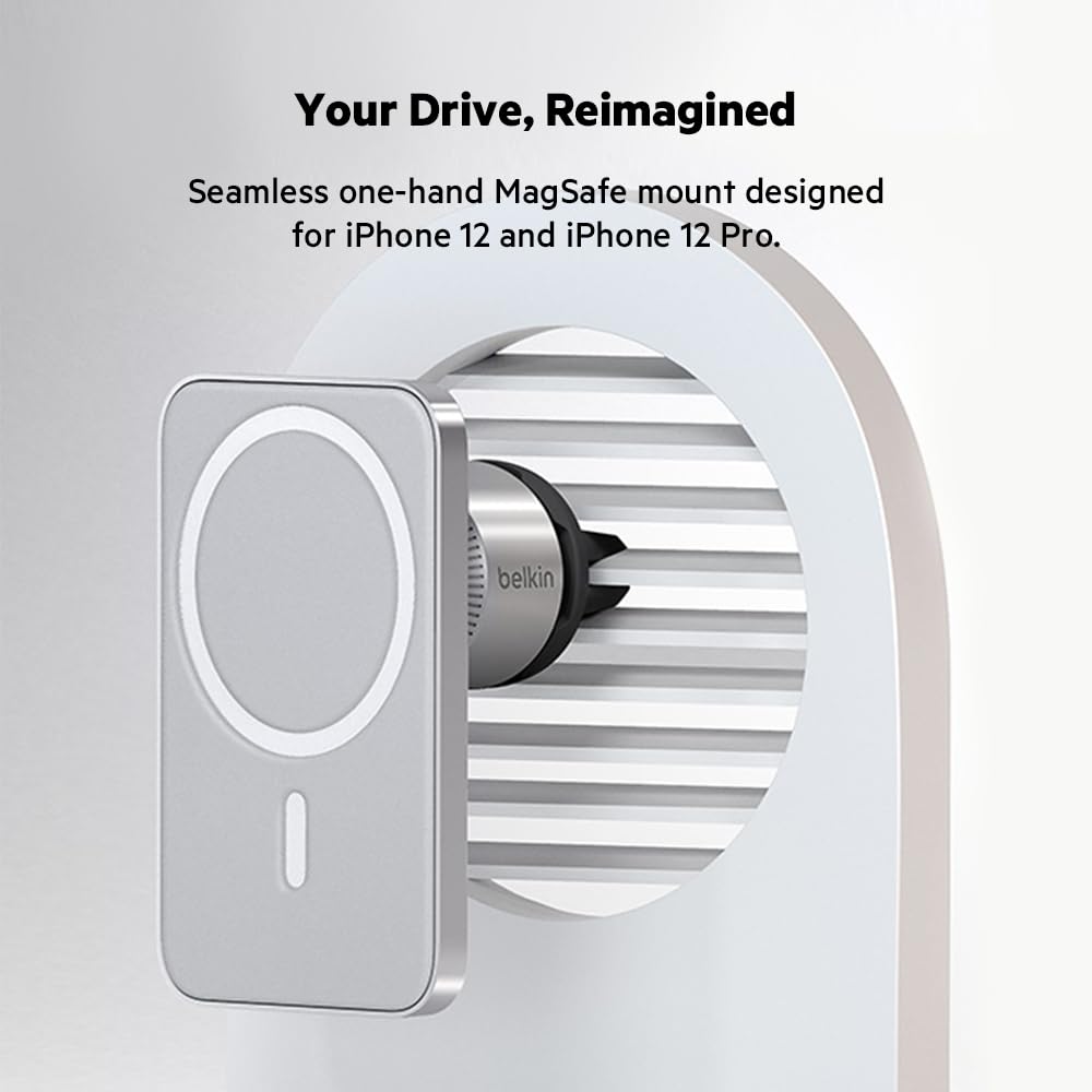 Belkin MagSafe Vent Mount Pro MagSafe iPhone Mount For Car   Silver
