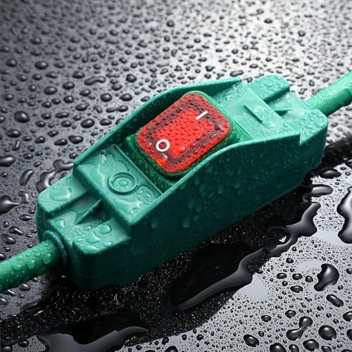Outdoor Extension Cord With Switch On/Off Waterproof Switch 3 Prong Extension Cord With Inline Cord Switch, Heavy Duty Extension