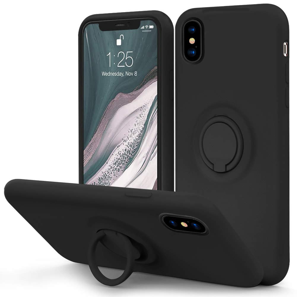 Mocca For Iphone Xs Max Silicone Case With Kickstand | Anti Scratch Full Body Shockproof Protective Case For Iphone Xs Max   Bla