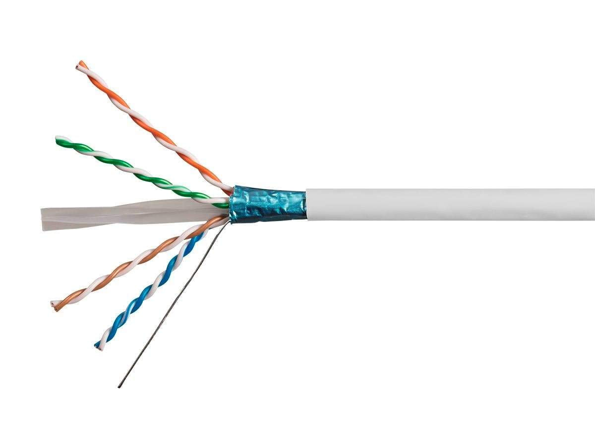 Monoprice Cat6A 1000Ft White Cmr Ul Bulk Cable  Taa  Shielded (F/Utp)  Solid  23