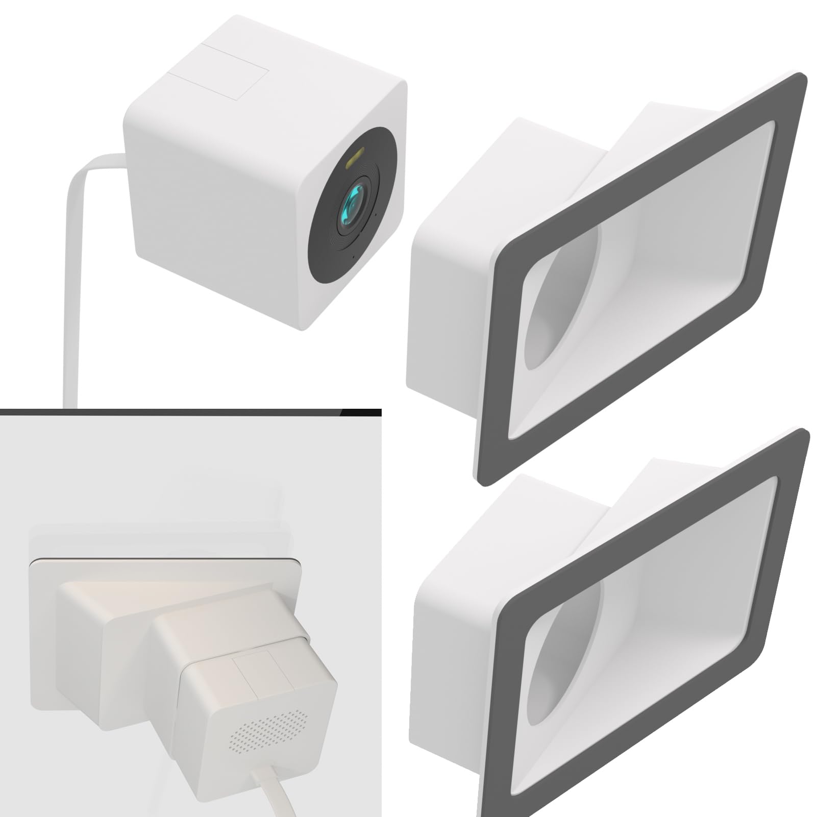 Teccle Portable Electronic Device Mount For Wyze Cam Og, 20 Degrees Tilt, W Ogwm Model, Rectangular, 1 Piece, Not Water Resistant, Abs Material, Wyze Cam Mount, Monitoring On Glass Surfaces