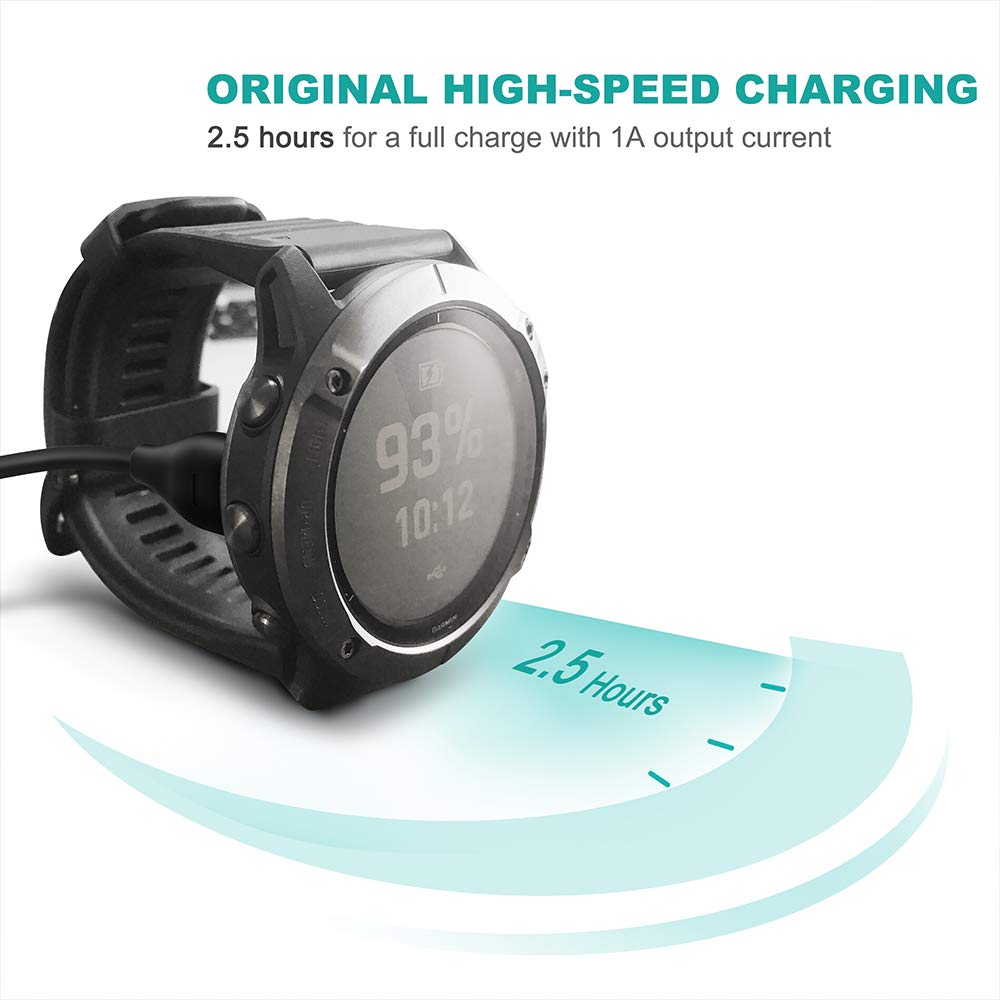 Tusita Charger Compatible With Garmin Smart Watch   1M,Usb A