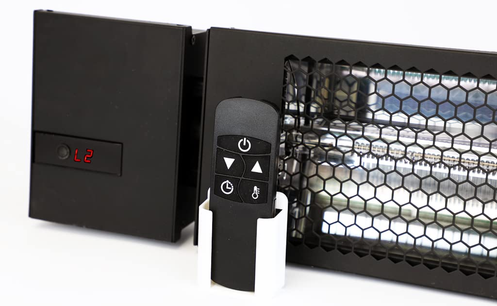 King Rk2415 Rmt Blk Electric Indoor/Outdoor Infrared Radiant Heater W/Remote, 24'', 1500W / 240V