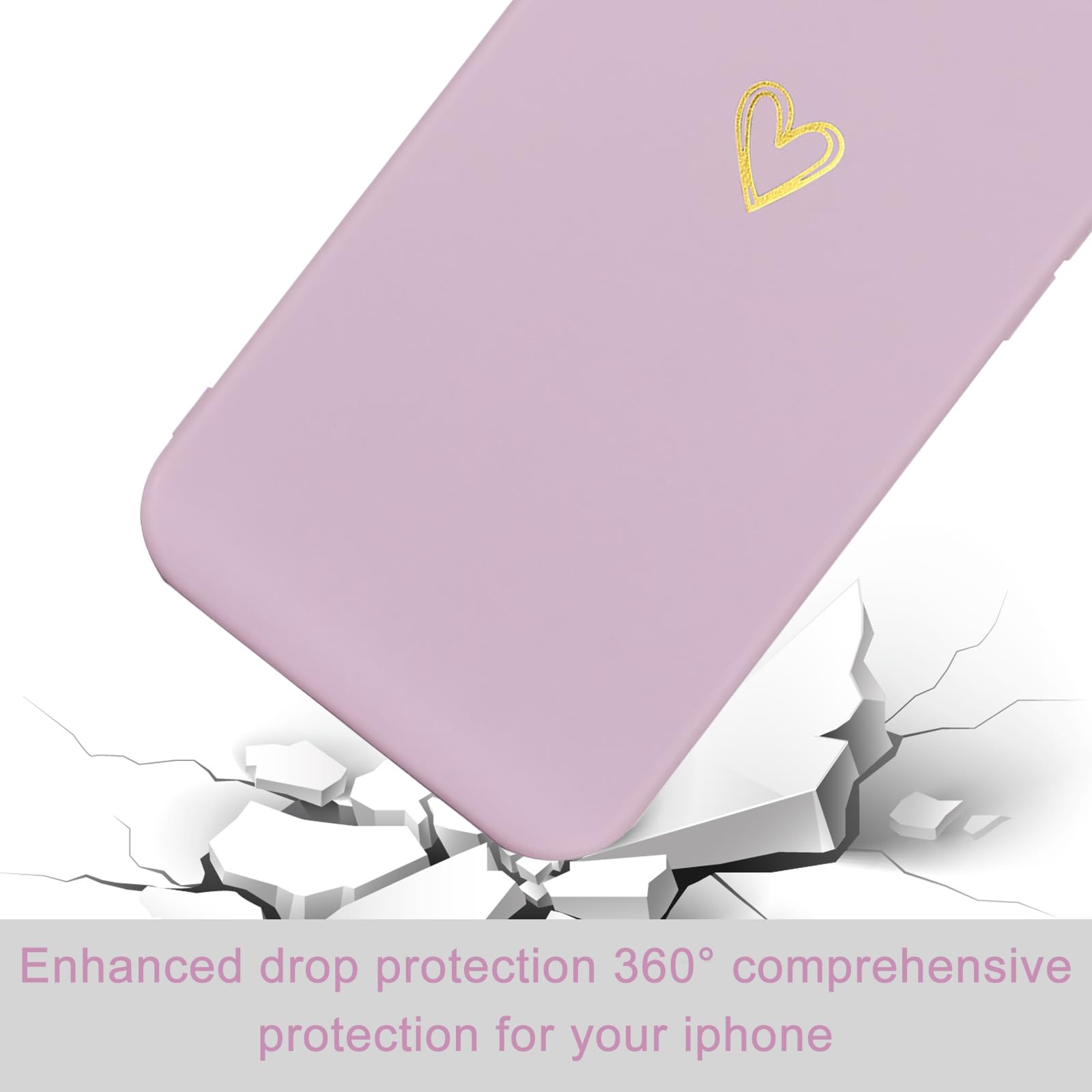 Wirvyuer For Iphone 14 Plus Case Cute Slim Shockproof Phone Case With Wireless Charging Support And Protection, Purple